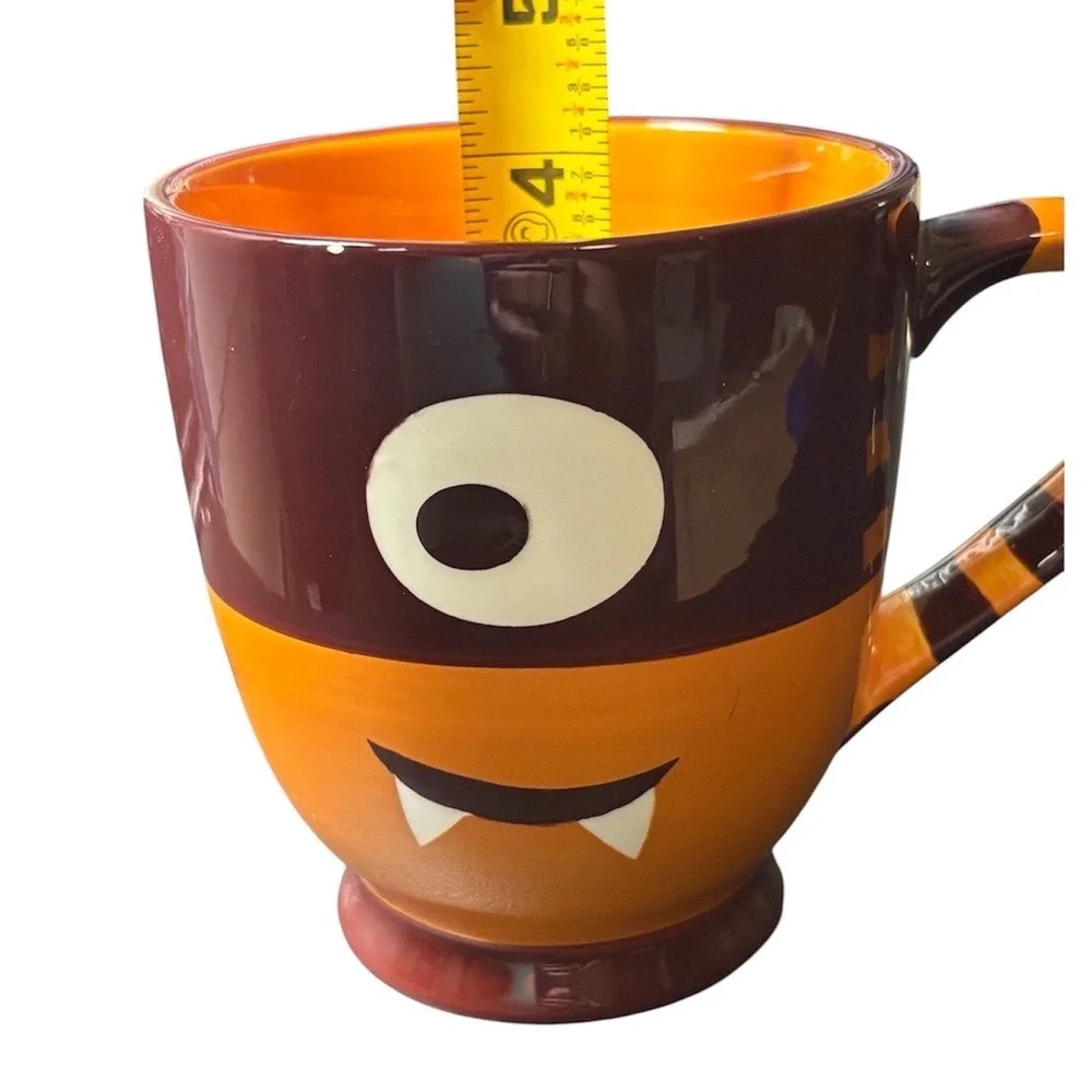 Starbucks 2006 Halloween Cyclops Monster Orange‎ Brown Coffee Mug Vintage